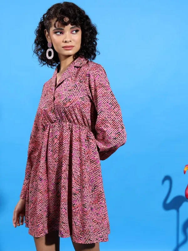 Printed A-Line Dress