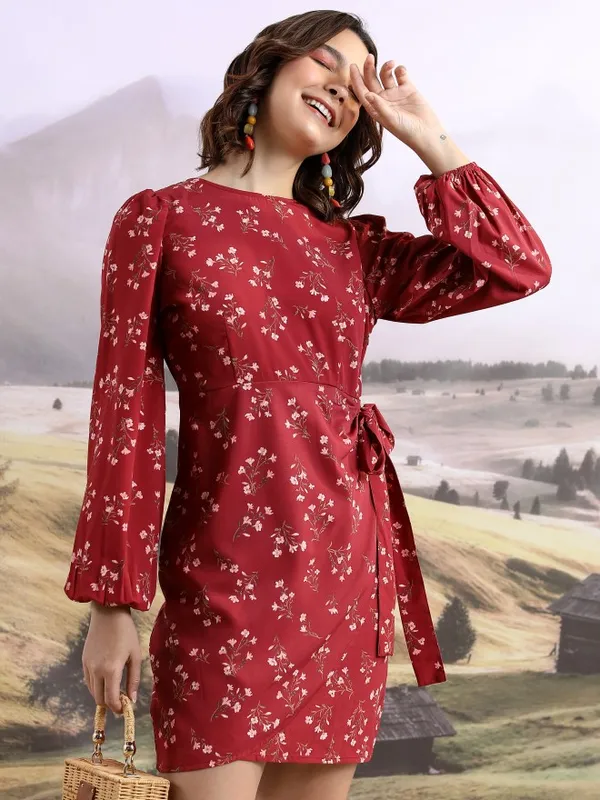 Printed Wrap Dress