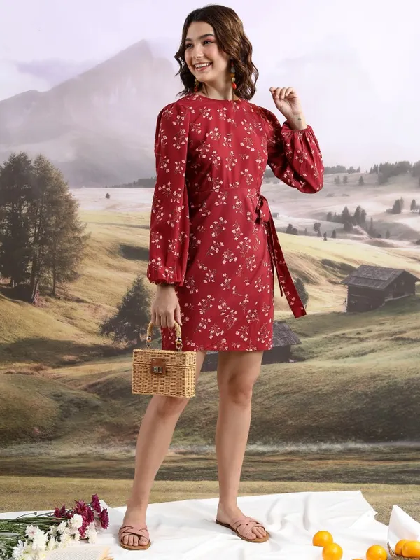 Printed Wrap Dress