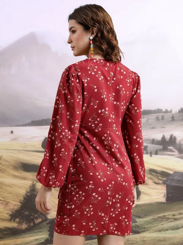 Printed Wrap Dress