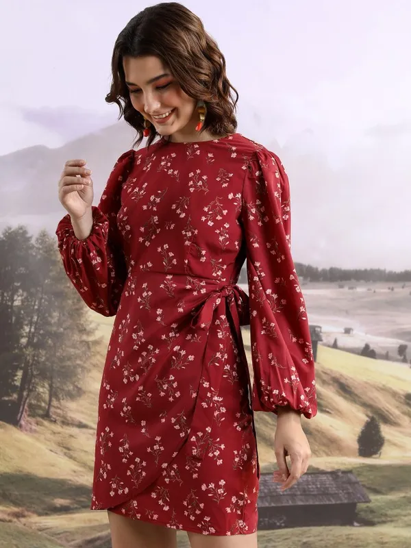 Printed Wrap Dress