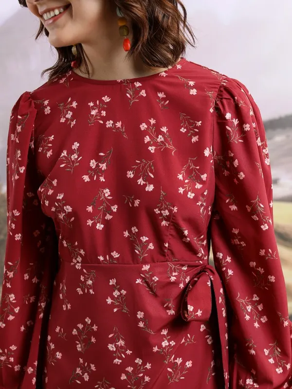 Printed Wrap Dress