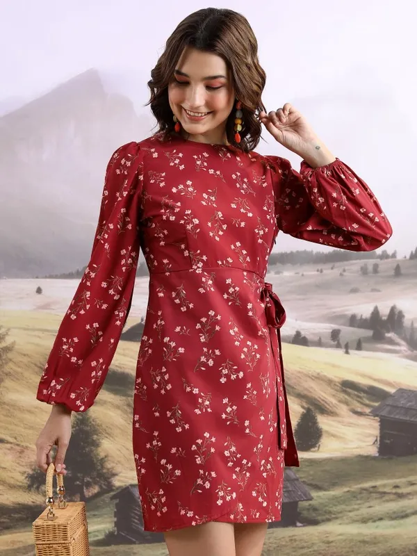 Printed Wrap Dress