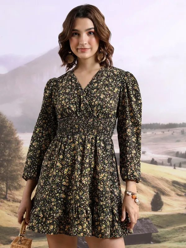 Printed Wrap Dress