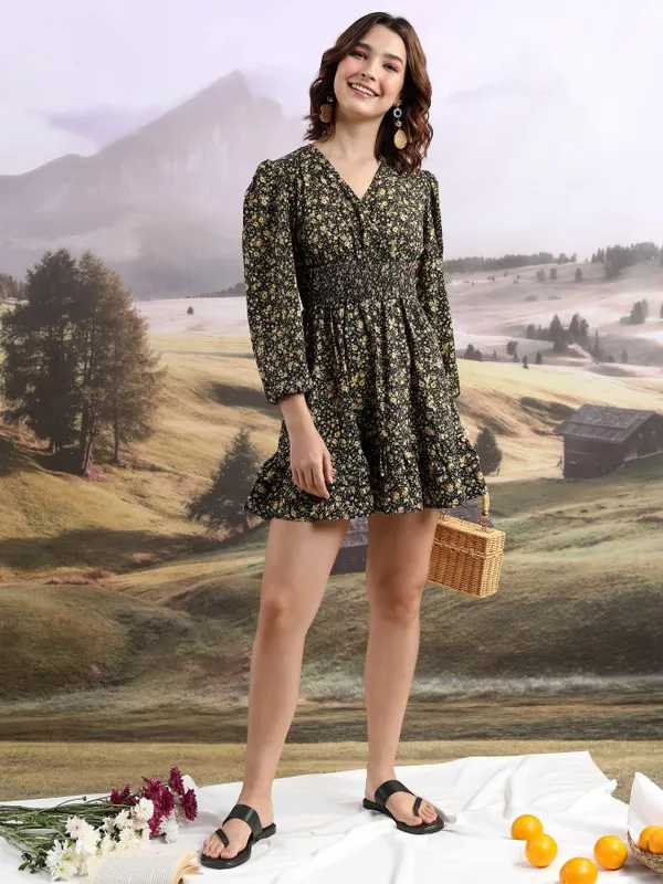 Printed Wrap Dress