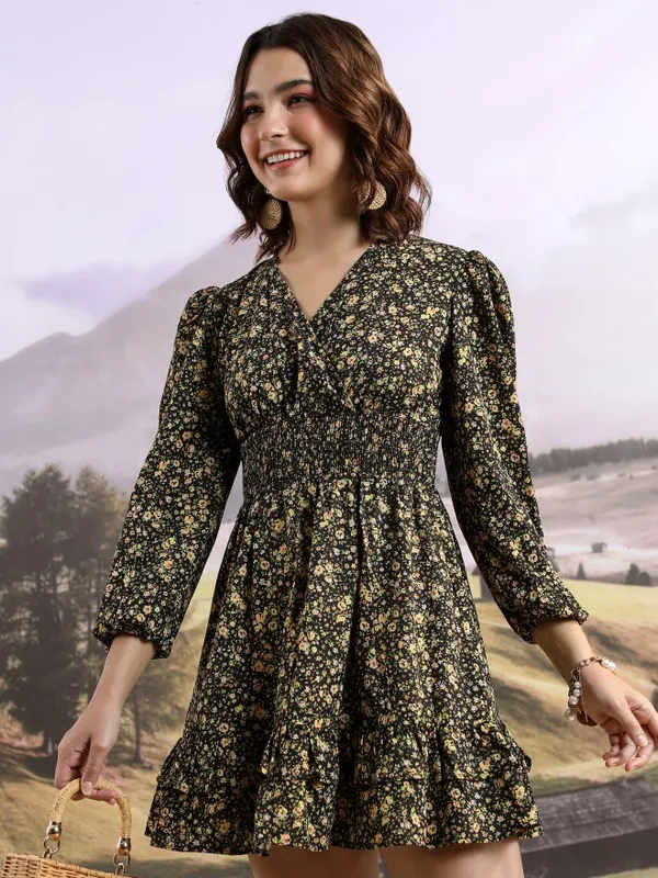 Printed Wrap Dress