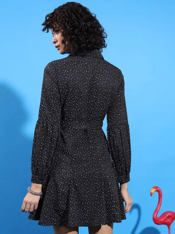 Tokyo Talkies Women Black Printed Shirt Dresses
