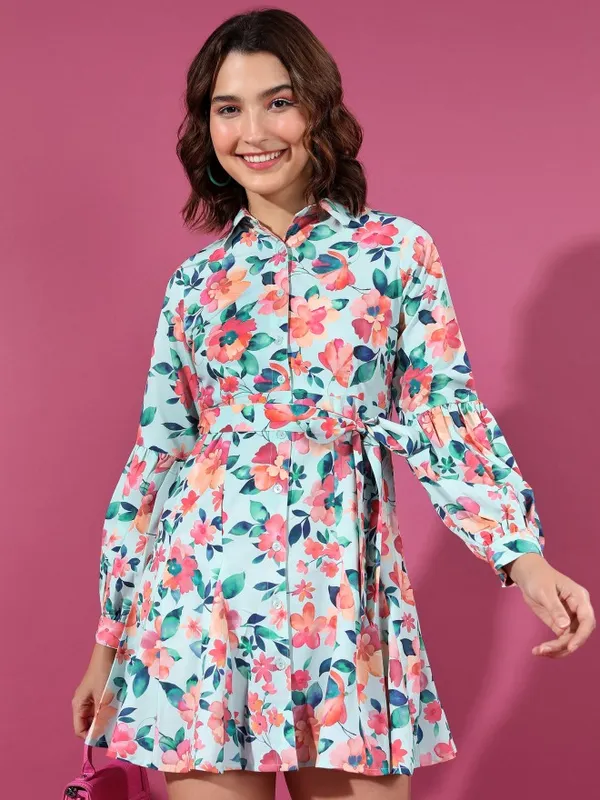  Tokyo Talkies Women Orange Printed Shirt Dresses