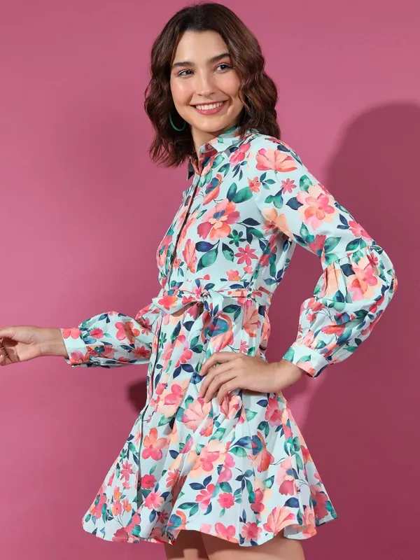  Tokyo Talkies Women Orange Printed Shirt Dresses