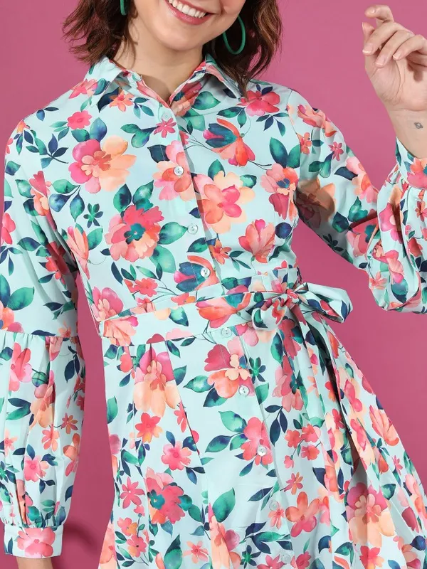  Tokyo Talkies Women Orange Printed Shirt Dresses