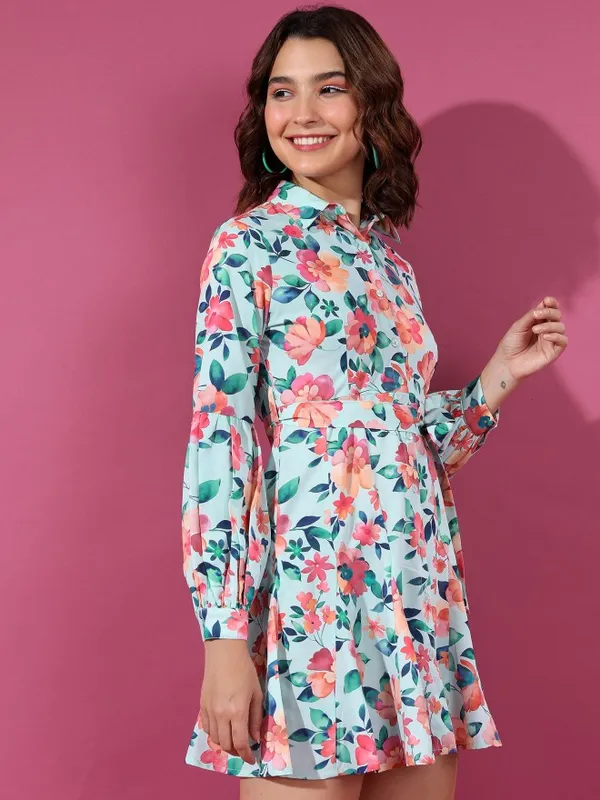  Tokyo Talkies Women Orange Printed Shirt Dresses