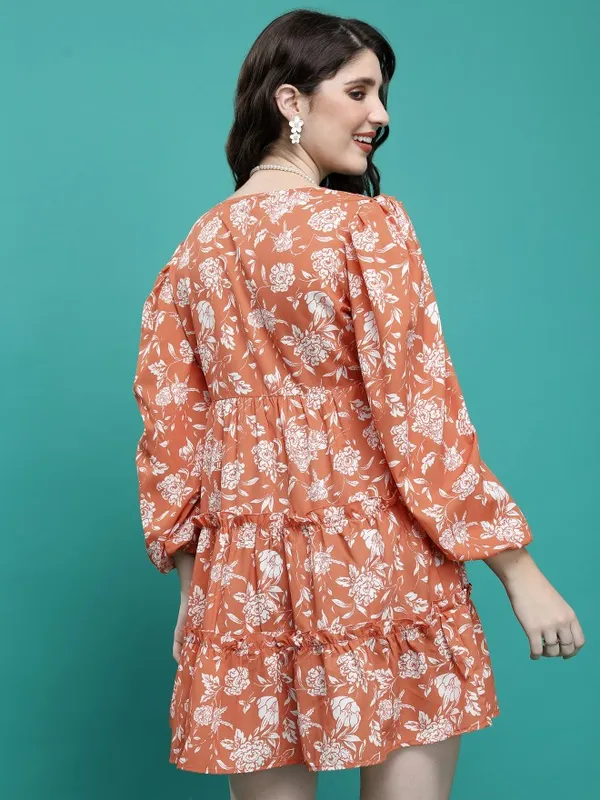 Printed Fit and Flare Dress