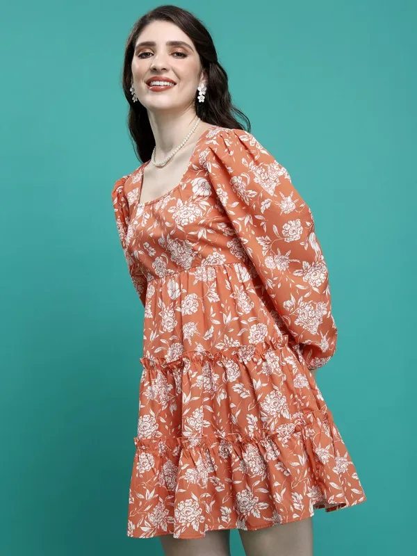 Printed Fit and Flare Dress