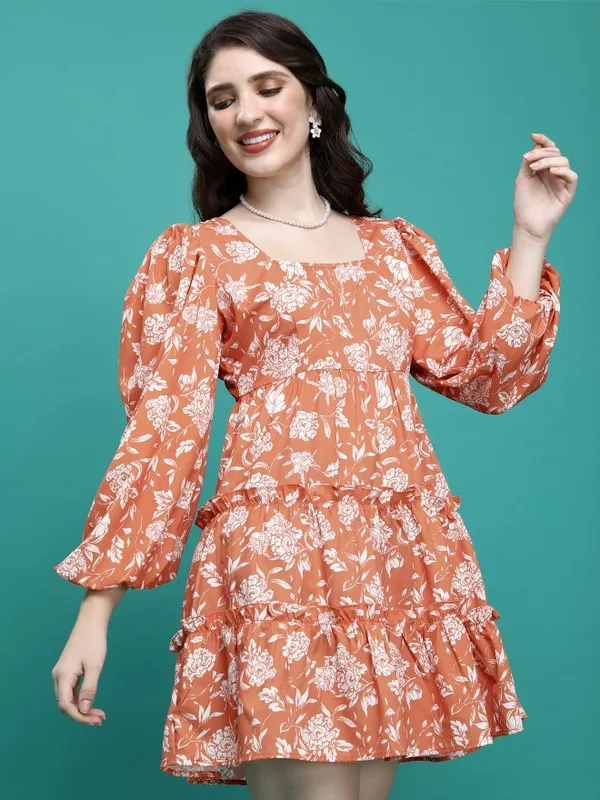 Printed Fit and Flare Dress