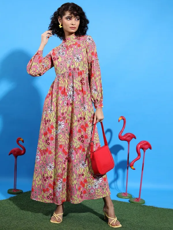  Tokyo Talkies Women Red Printed Maxi Dresses