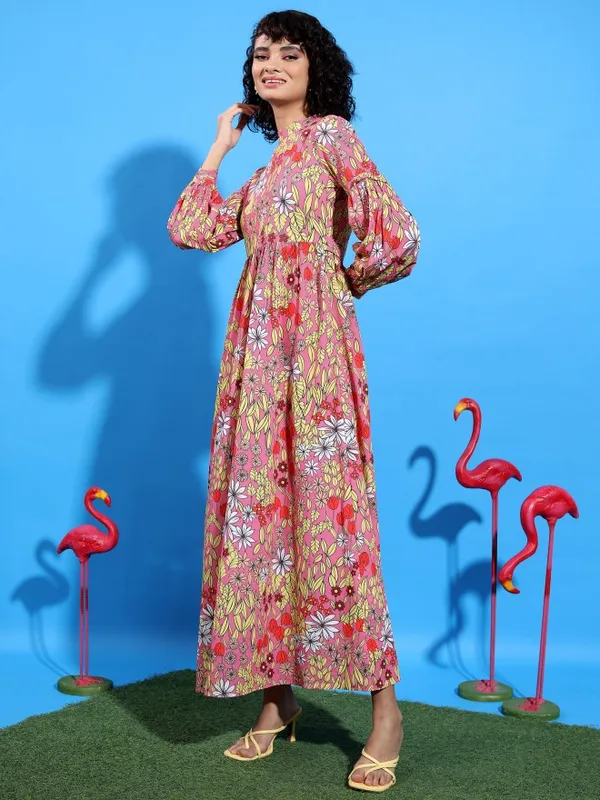  Tokyo Talkies Women Red Printed Maxi Dresses