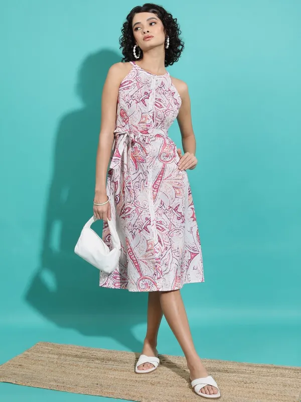 Printed A-Line Dress