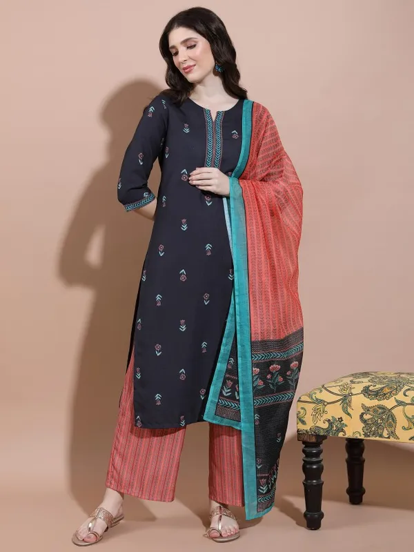  Vishudh Women Black Printed Kurta Sets