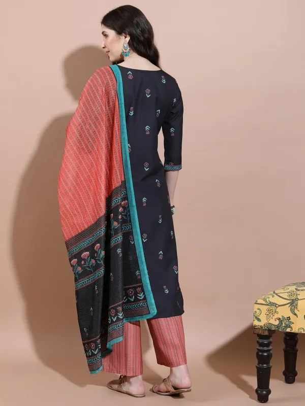  Vishudh Women Black Printed Kurta Sets