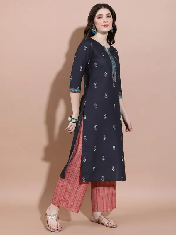  Vishudh Women Black Printed Kurta Sets
