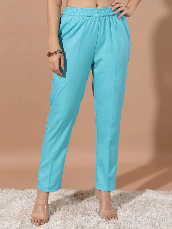  Vishudh Women Turquoise Printed Kurta Sets