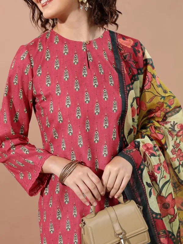  Vishudh Women Red Printed Kurta Sets