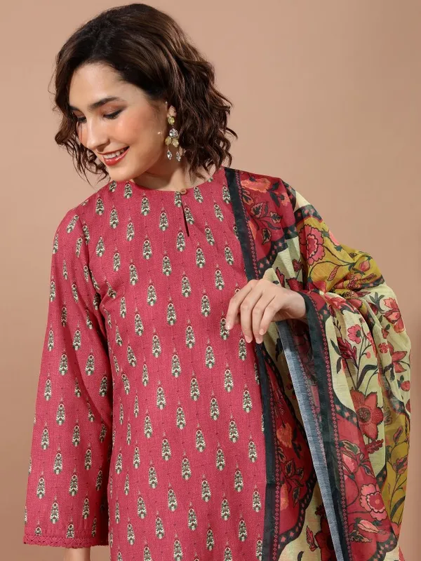  Vishudh Women Red Printed Kurta Sets