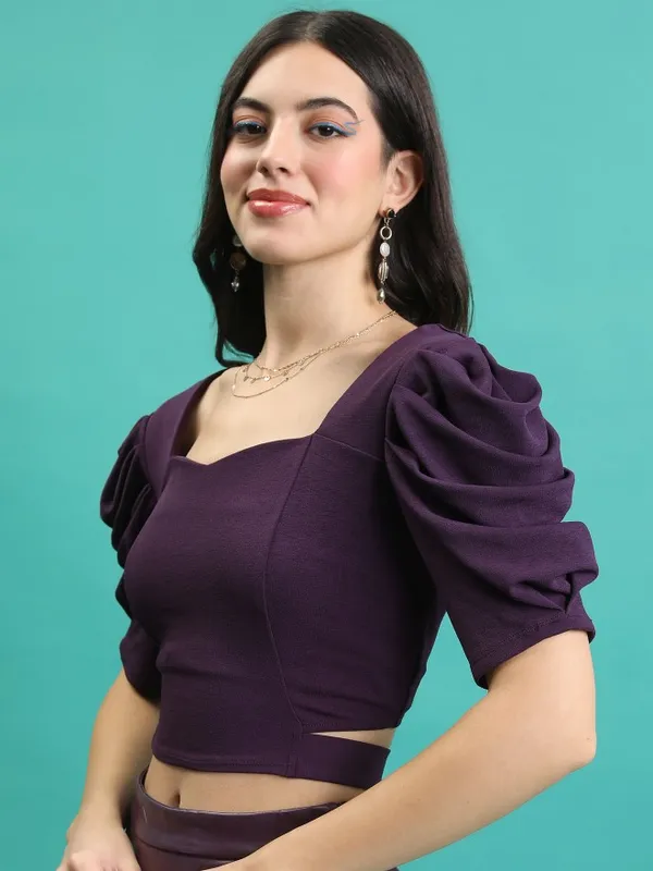  Tokyo Talkies Women Purple Solid Regular Tops