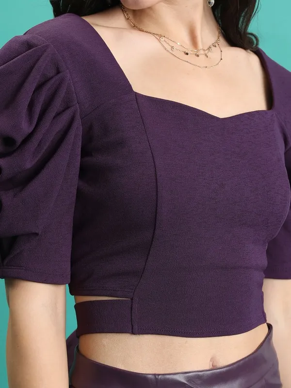  Tokyo Talkies Women Purple Solid Regular Tops