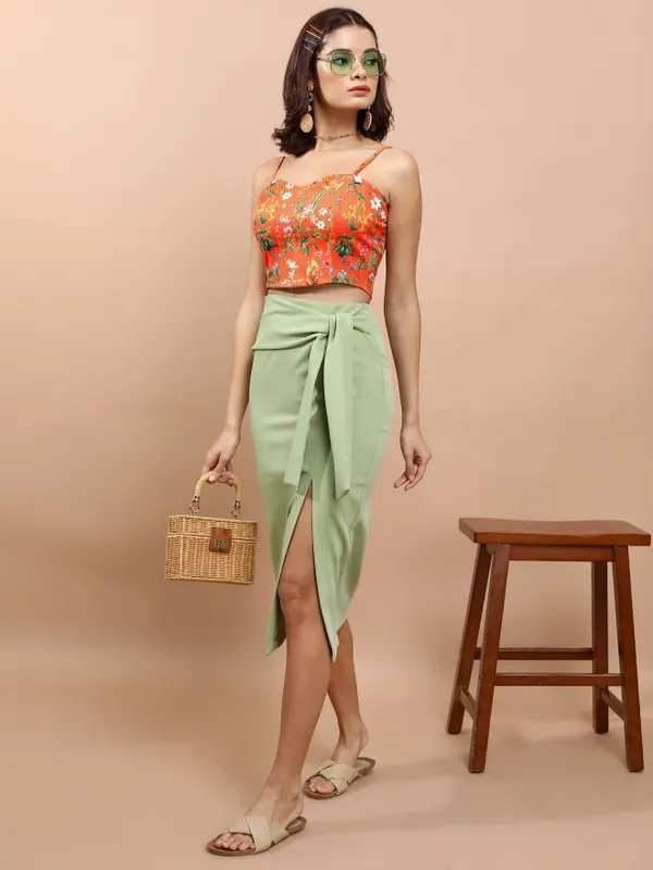 Printed Bardot Top