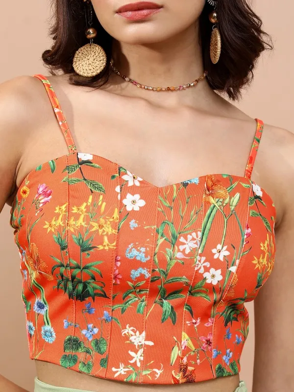 Printed Bardot Top