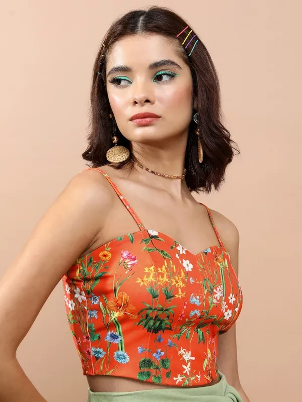 Printed Bardot Top
