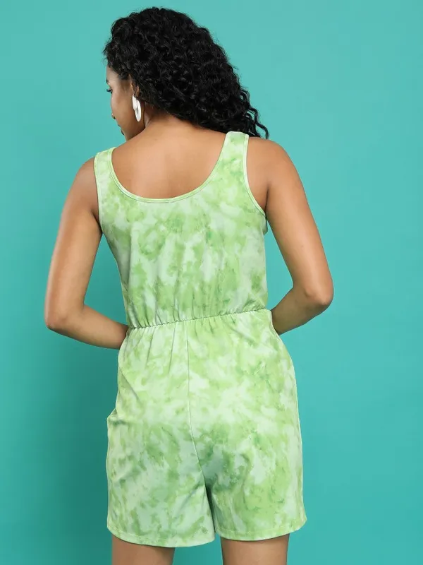  Ketch Women Green Printed Jumpsuits