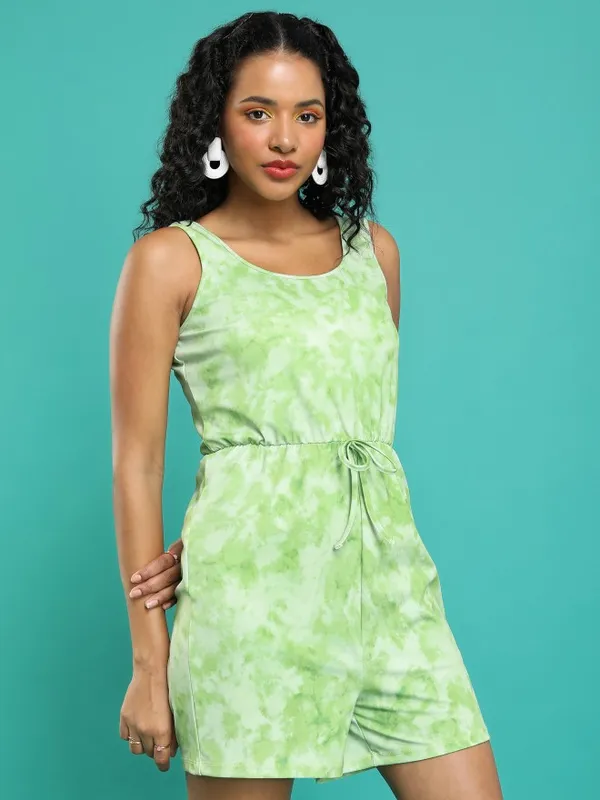  Ketch Women Green Printed Jumpsuits