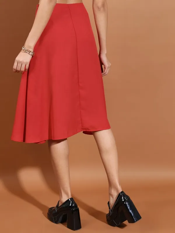  Tokyo Talkies Women Red Midi Skirts