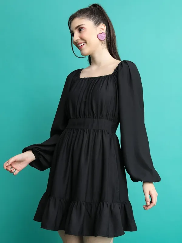  Ketch Women Black Solid Fit And Flare Dresses