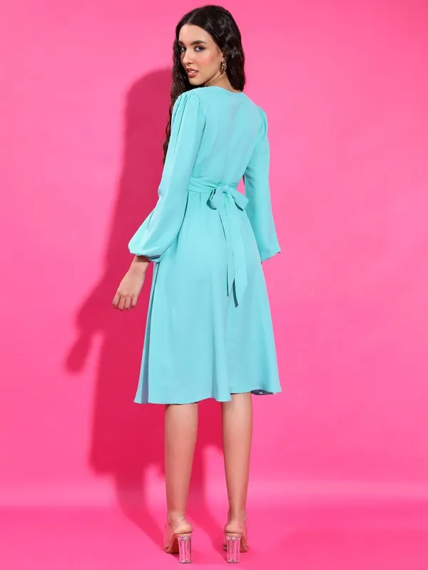  Tokyo Talkies Women Sage Solid Wrap Dresses