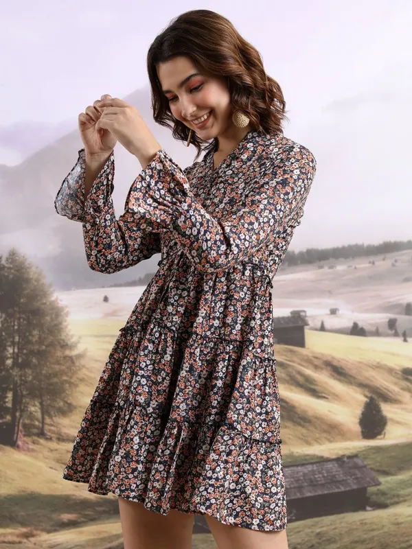 Tokyo Talkies Women Black Printed Shirt Dress