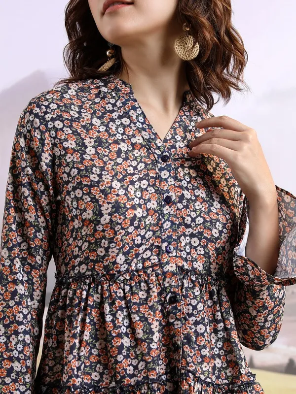 Tokyo Talkies Women Black Printed Shirt Dress