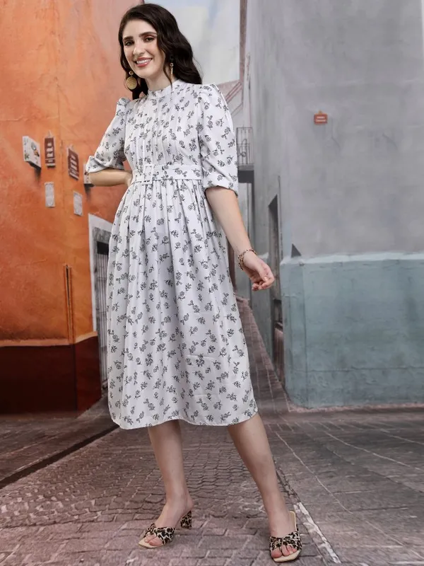 Printed A-Line Dress