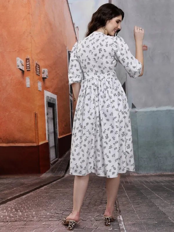 Printed A-Line Dress