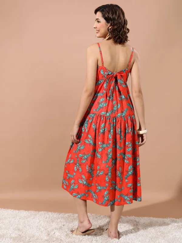  Vishudh Women Orange Printed Maxi Dresses