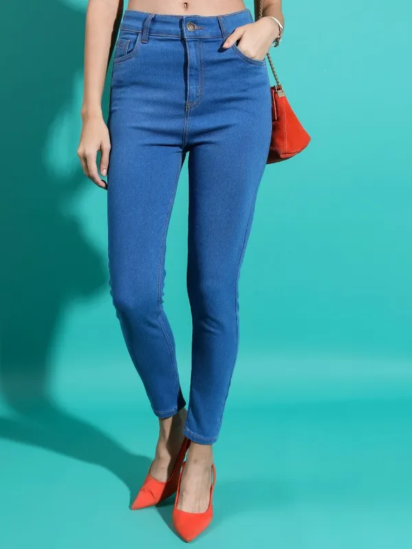  Tokyo Talkies Women Blue Skinny Fit Clean Look Jeans