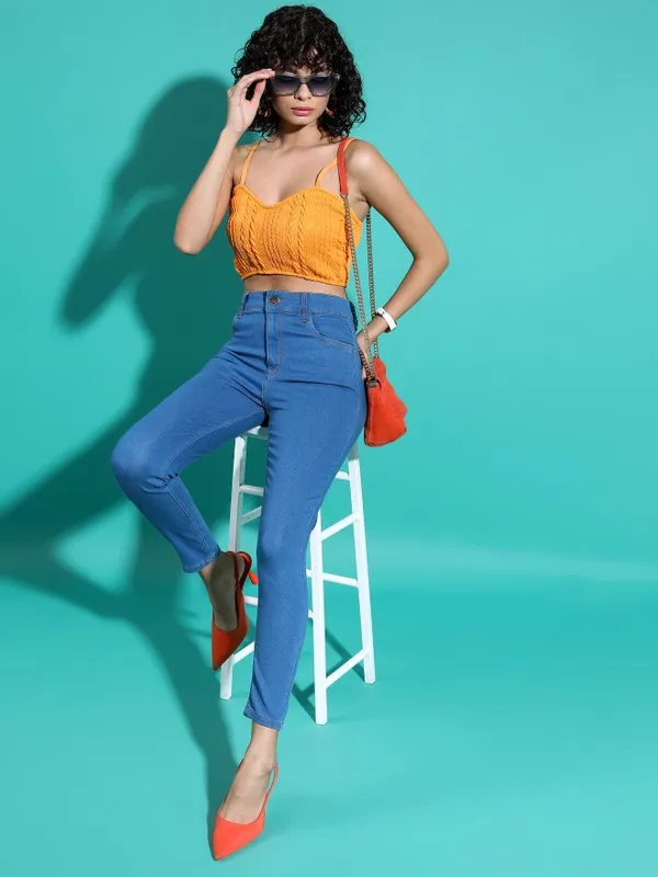  Tokyo Talkies Women Blue Skinny Fit Clean Look Jeans