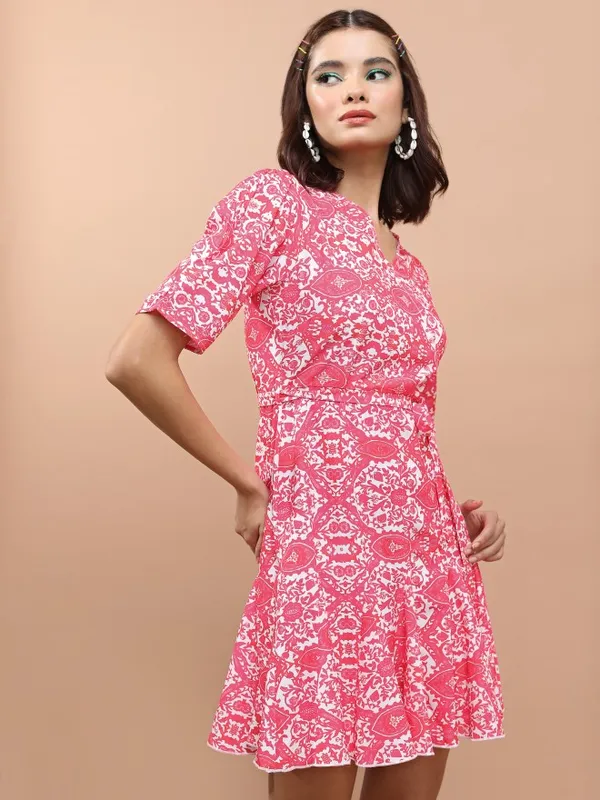 Printed Wrap Dress