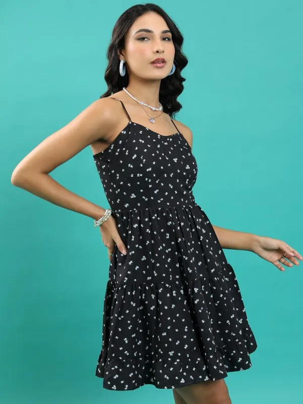 Printed Fit & Flare Dress