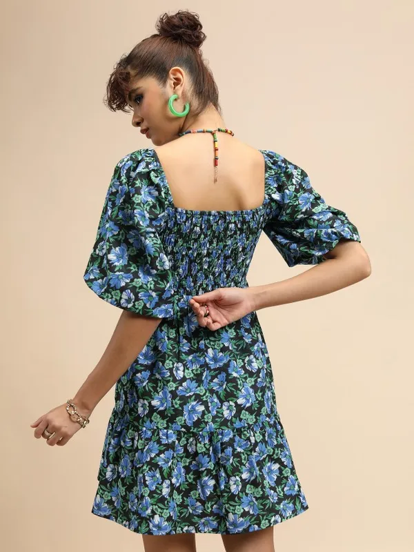  Tokyo Talkies Women Black Printed Fit And Flare Dresses