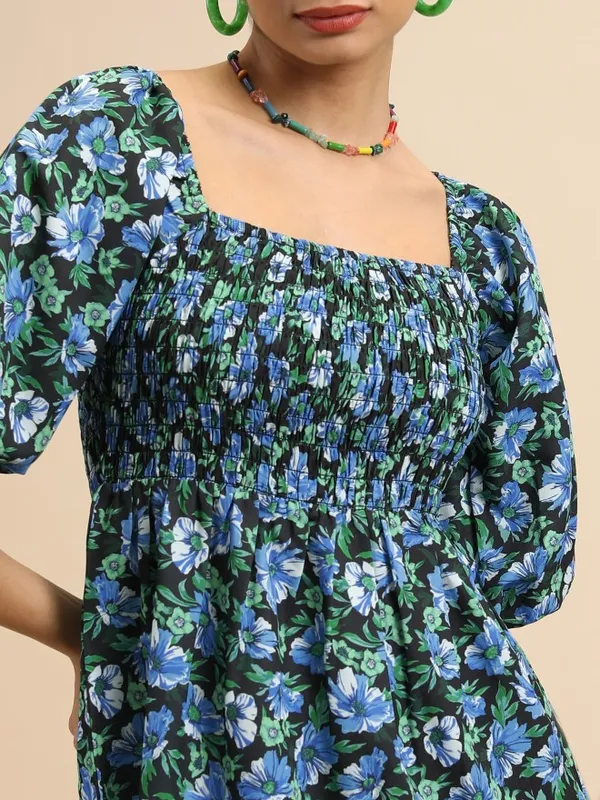 Tokyo Talkies Women Black Printed Fit And Flare Dresses