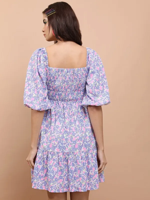 Printed Fit and Flare Dress