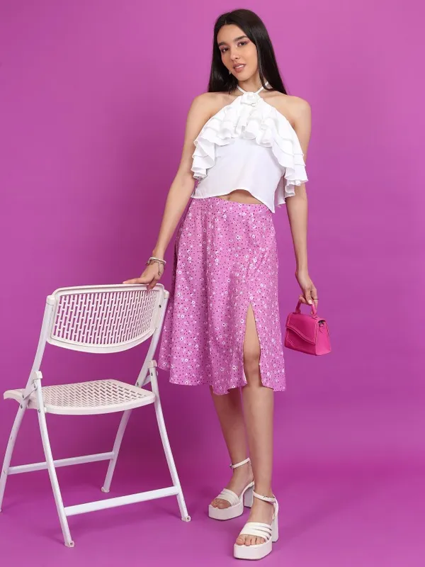 Tokyo Talkies Women Pink Mini Skirt